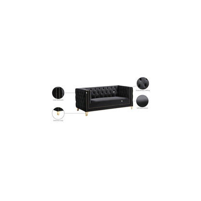 Michelle Black Velvet Loveseat