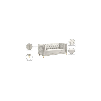 Michelle Cream Velvet Loveseat