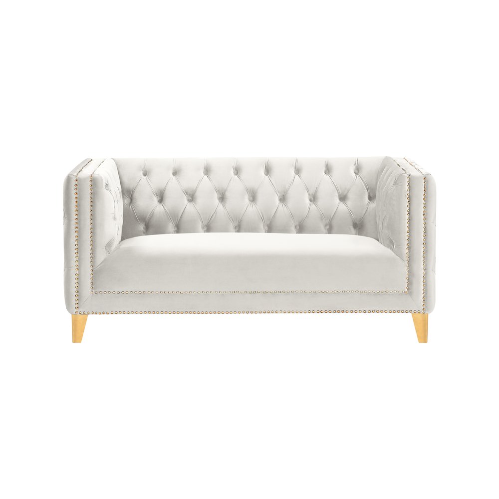 Michelle Cream Velvet Loveseat
