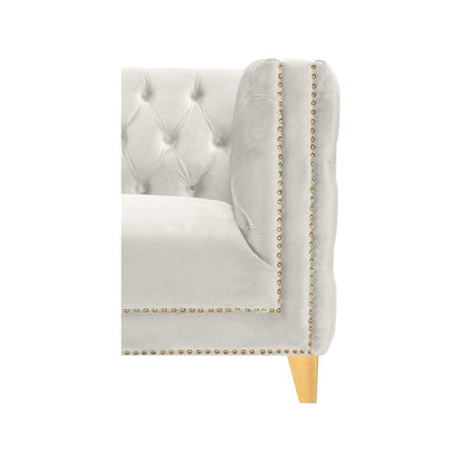 Michelle Cream Velvet Loveseat
