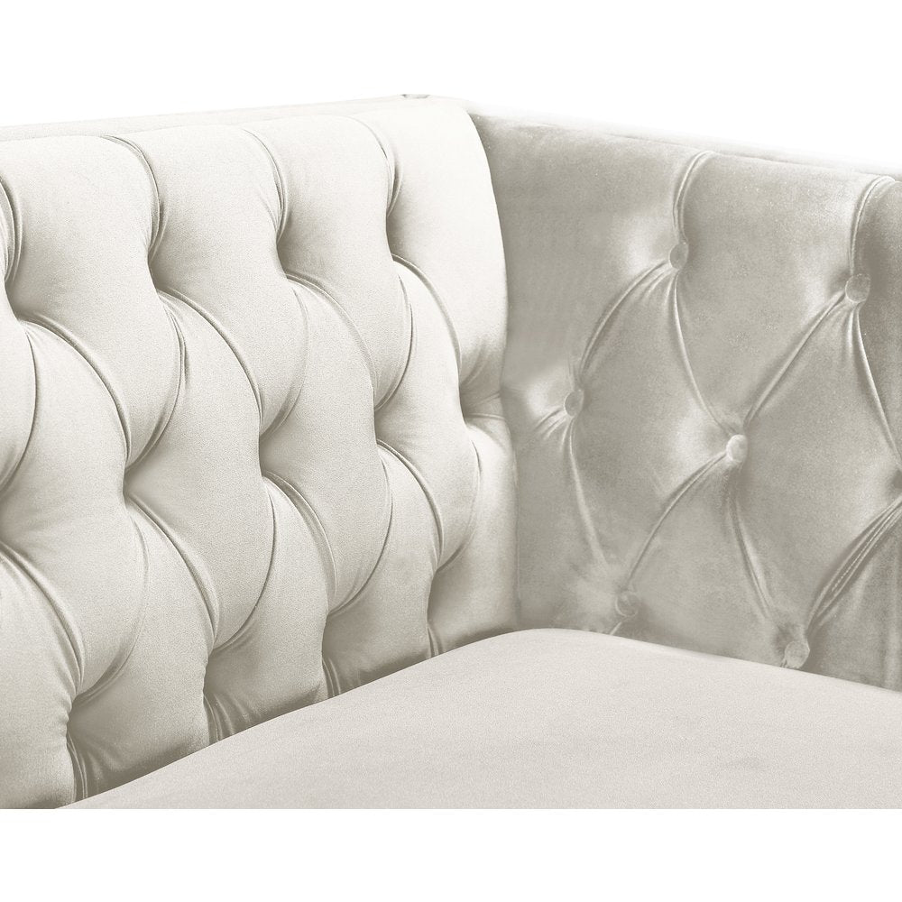 Michelle Cream Velvet Loveseat