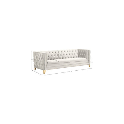 Michelle Cream Velvet Sofa