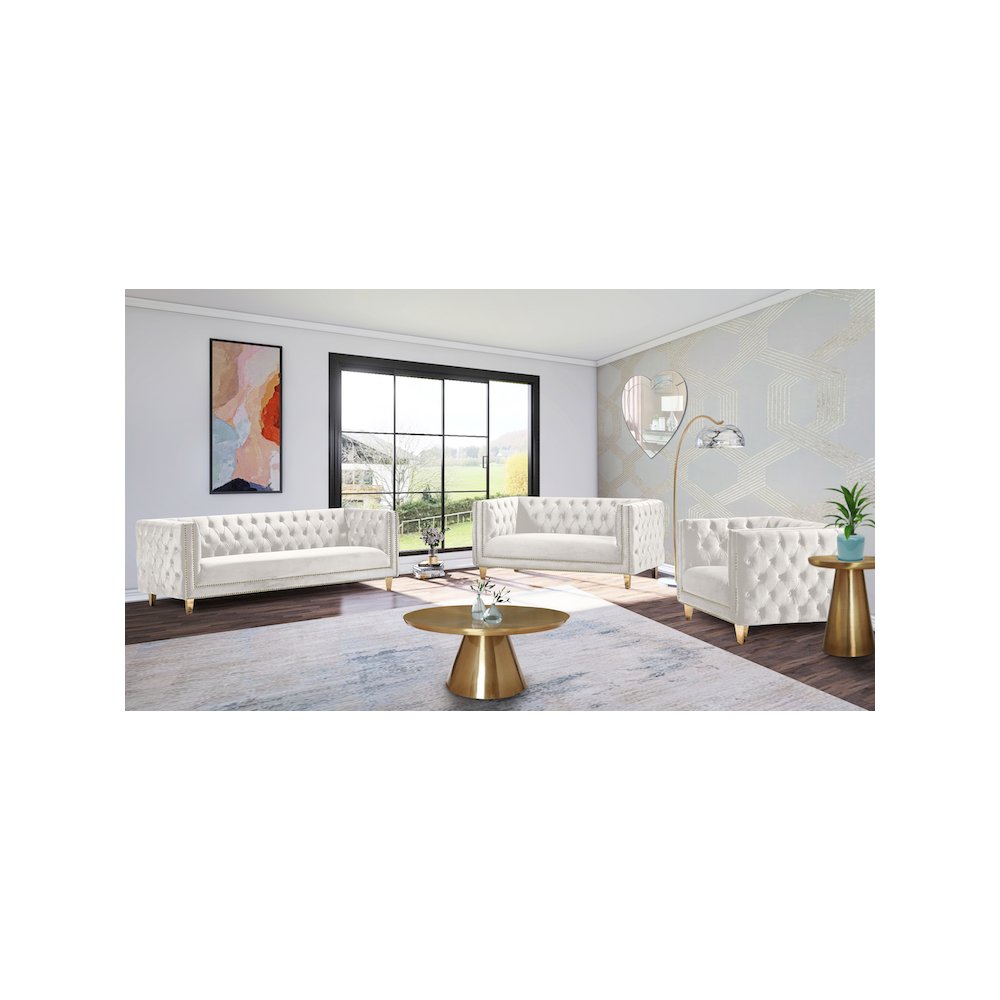 Michelle Cream Velvet Sofa