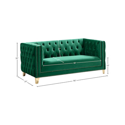 Michelle Green Velvet Loveseat