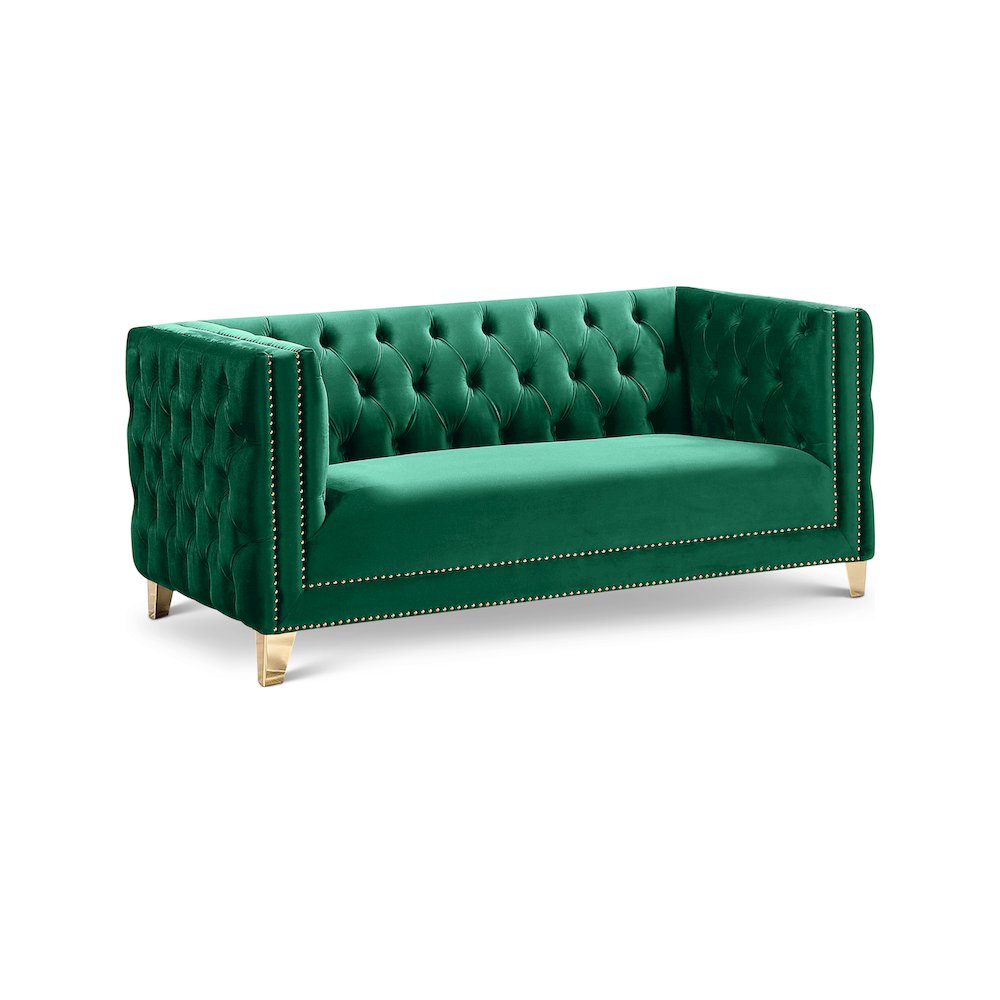 Michelle Green Velvet Loveseat