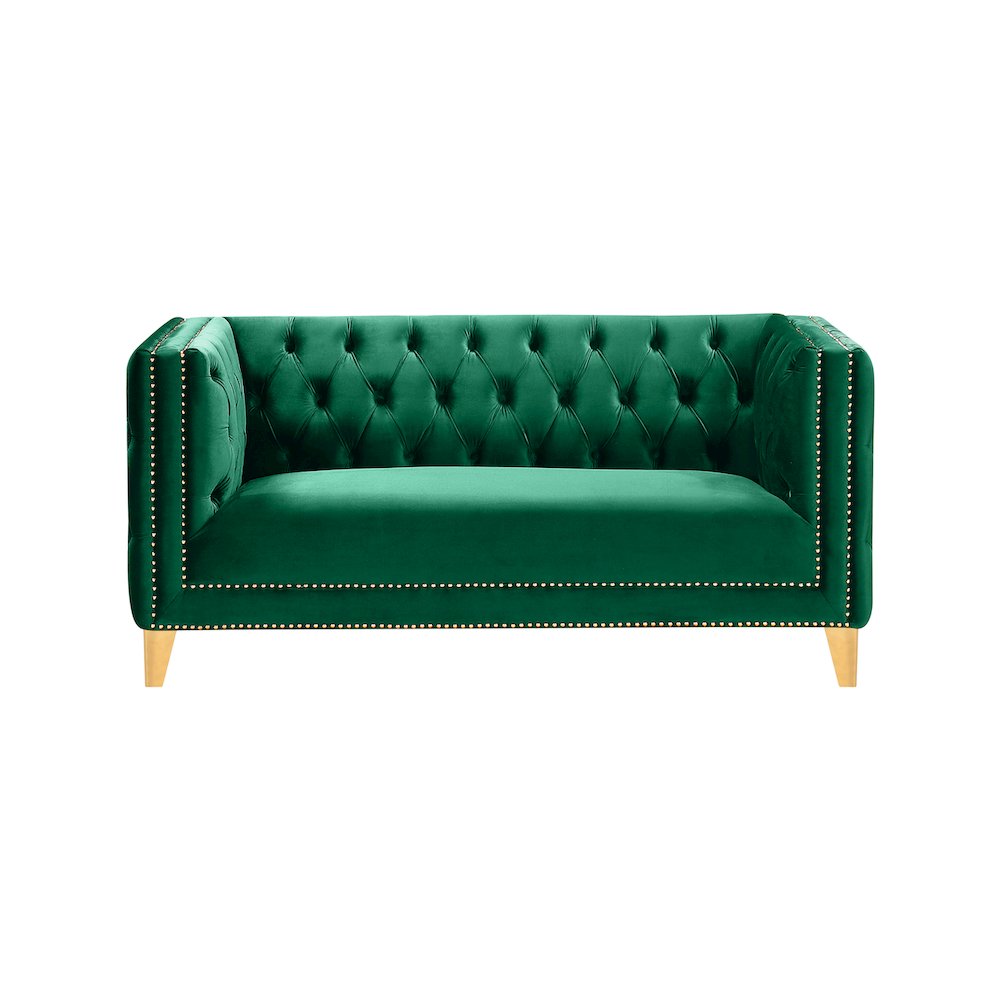 Michelle Green Velvet Loveseat