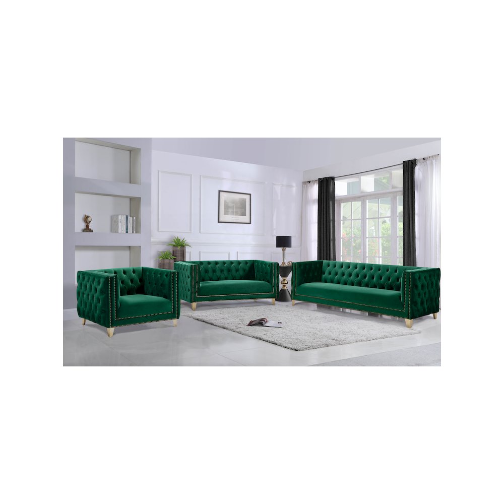Michelle Green Velvet Loveseat