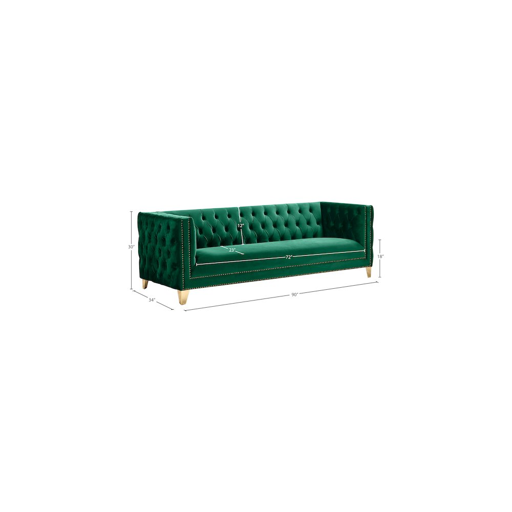 Michelle Green Velvet Sofa