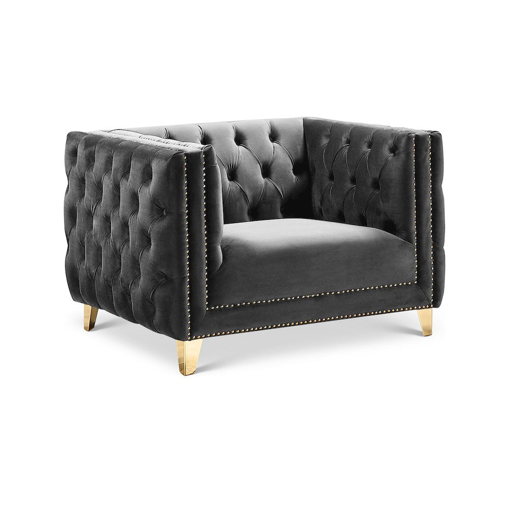 Michelle Grey Velvet Chair