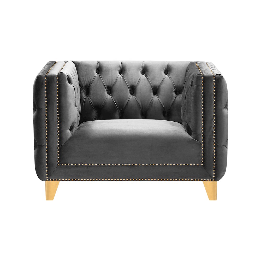 Michelle Grey Velvet Chair