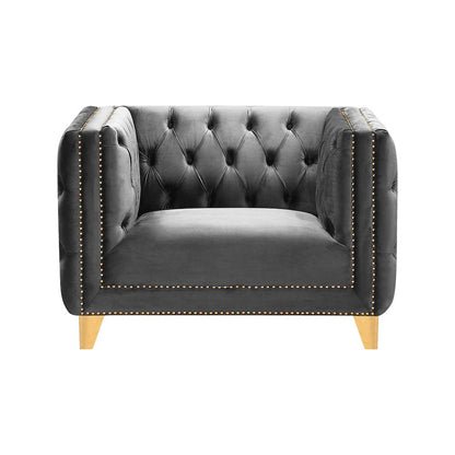 Michelle Grey Velvet Chair