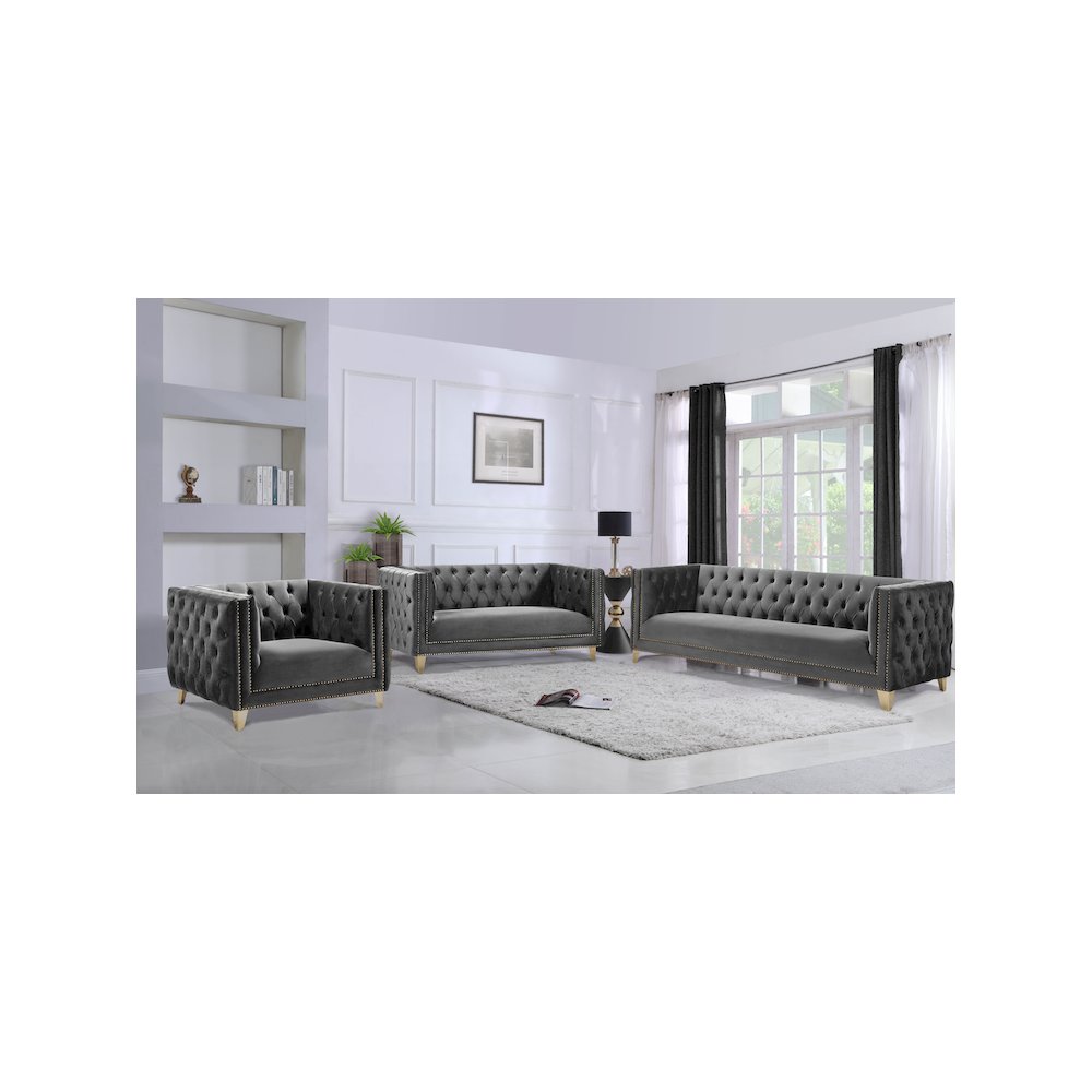Michelle Grey Velvet Chair