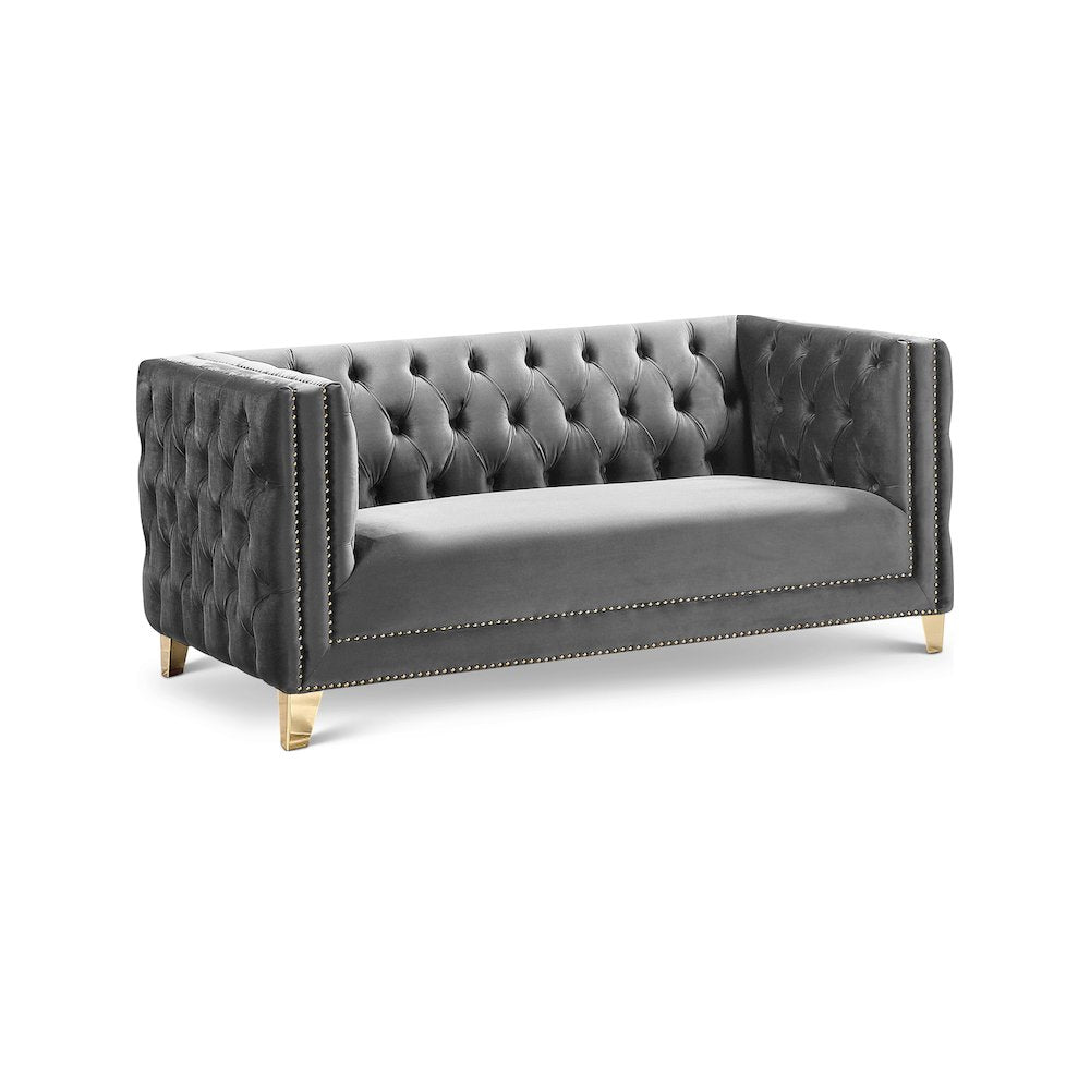 Michelle Grey Velvet Loveseat