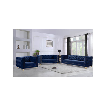 Michelle Navy Velvet Loveseat