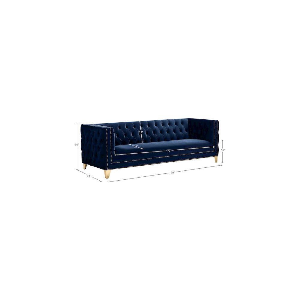 Michelle Navy Velvet Sofa