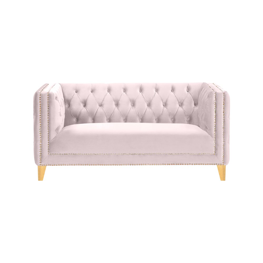 Michelle Pink Velvet Loveseat