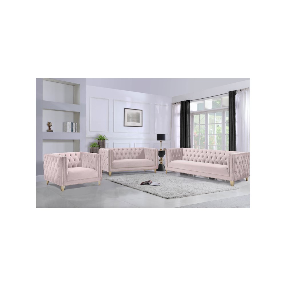 Michelle Pink Velvet Loveseat
