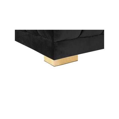 Gwen Black Velvet 3pc. Sectional