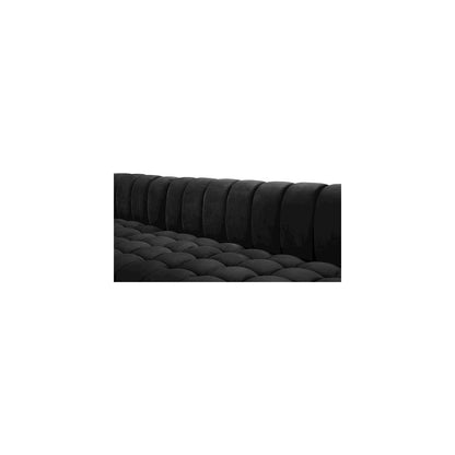 Gwen Black Velvet 3pc. Sectional