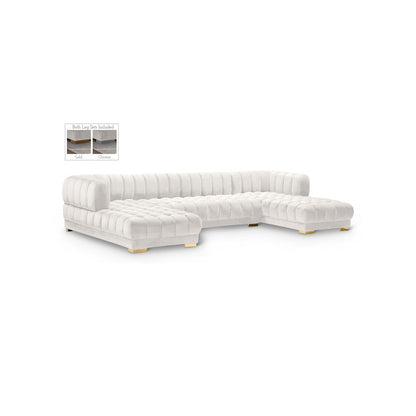 Gwen Cream Velvet 3pc. Sectional