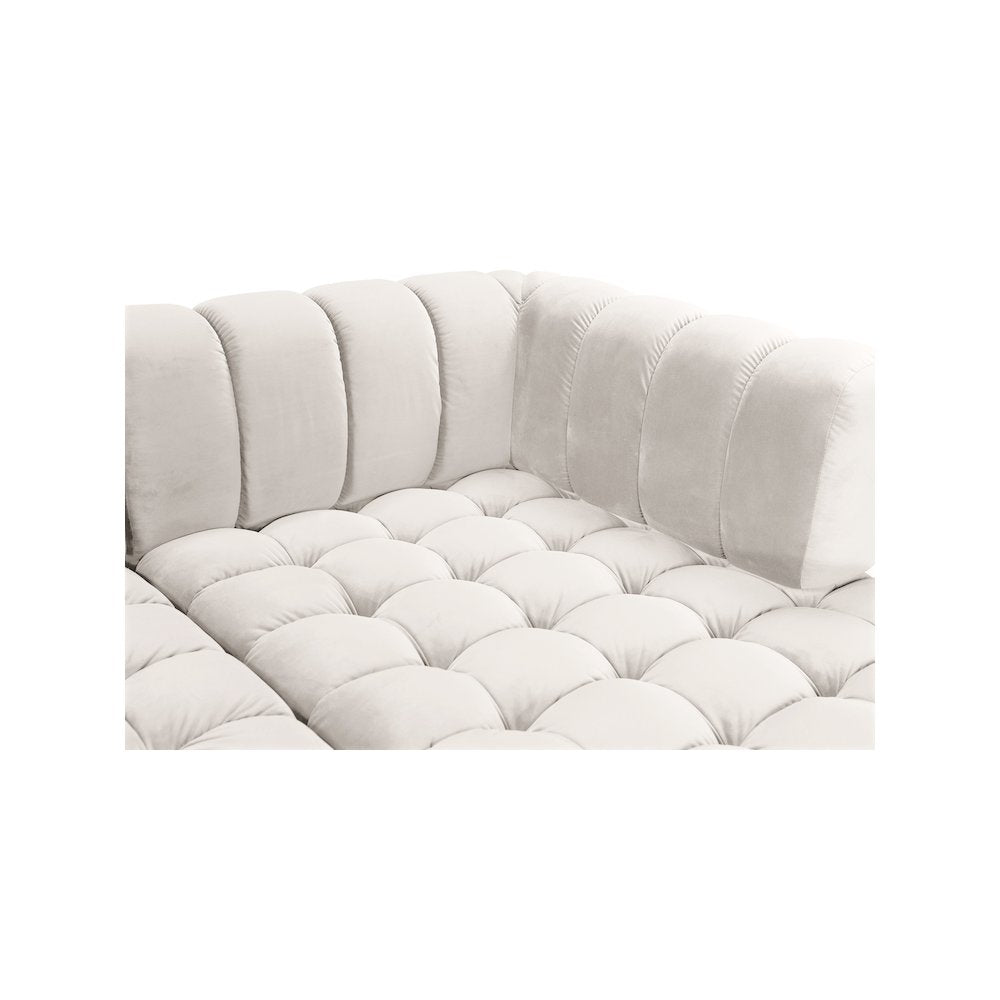 Gwen Cream Velvet 3pc. Sectional
