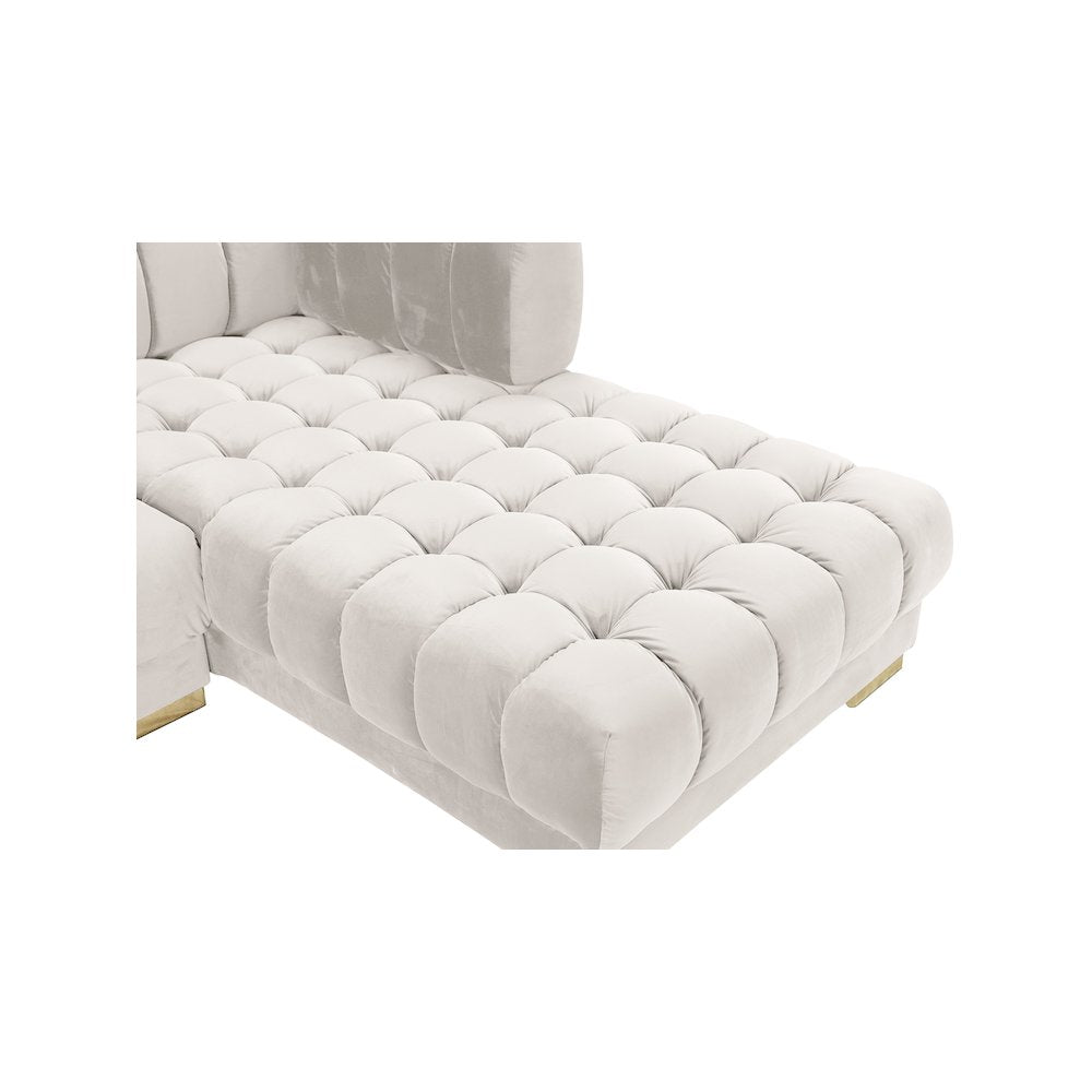 Gwen Cream Velvet 3pc. Sectional
