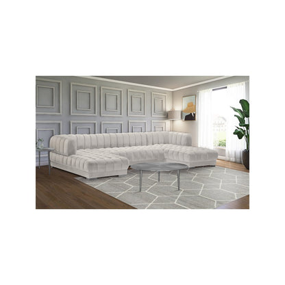 Gwen Cream Velvet 3pc. Sectional