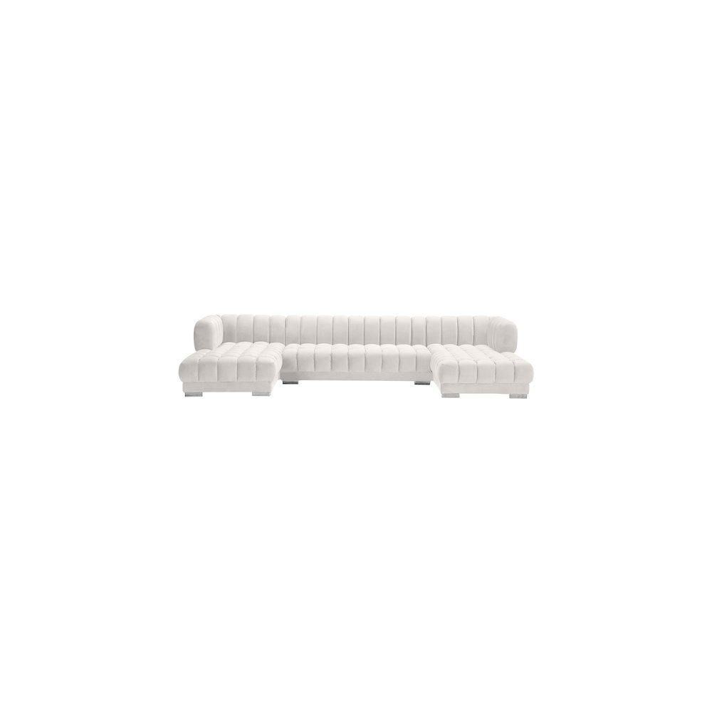 Gwen Cream Velvet 3pc. Sectional