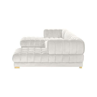 Gwen Cream Velvet 3pc. Sectional