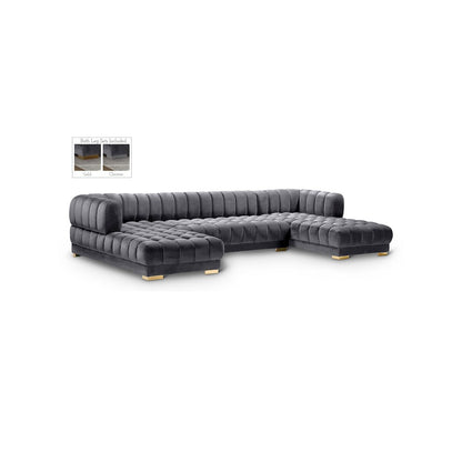 Gwen Grey Velvet 3pc. Sectional