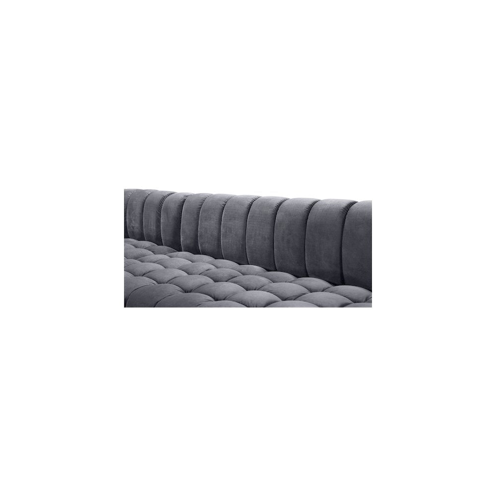 Gwen Grey Velvet 3pc. Sectional