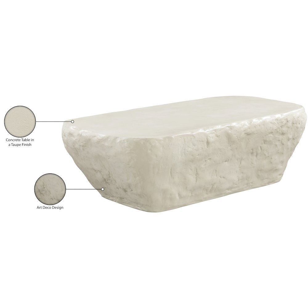 Rockford Taupe Concrete Indoor/Outdoor Coffee Table