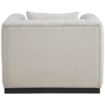 Lucia Beige Linen Textured Fabric Chair