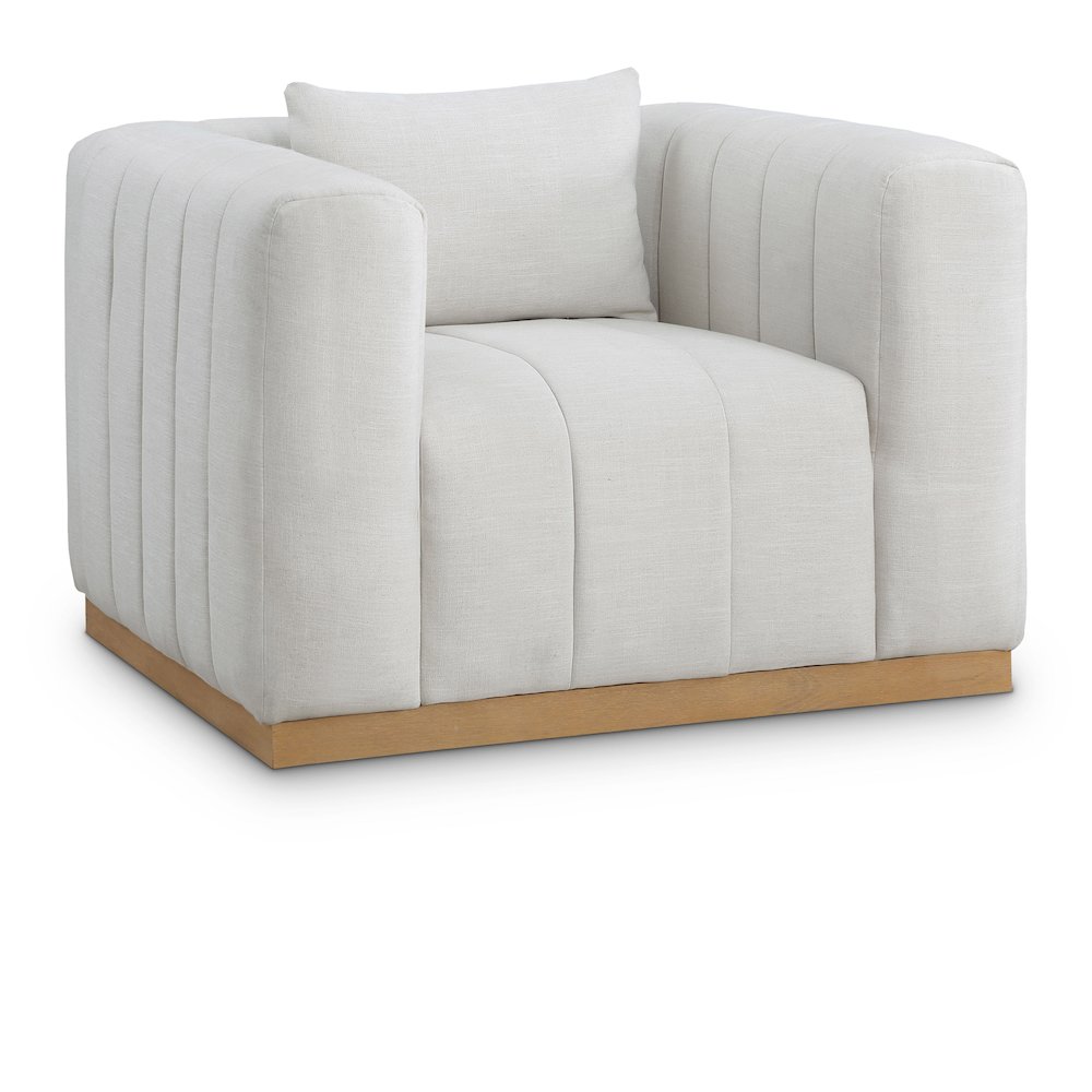 Lucia Cream Linen Textured Fabric Chair
