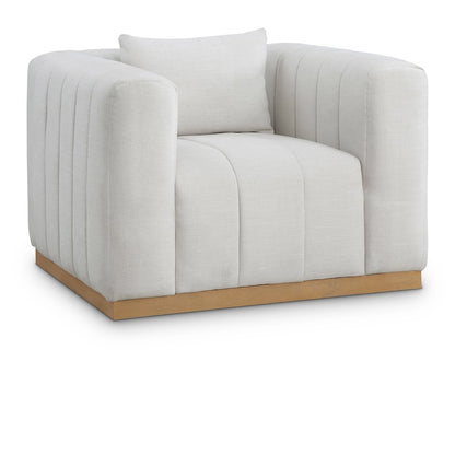 Lucia Cream Linen Textured Fabric Chair