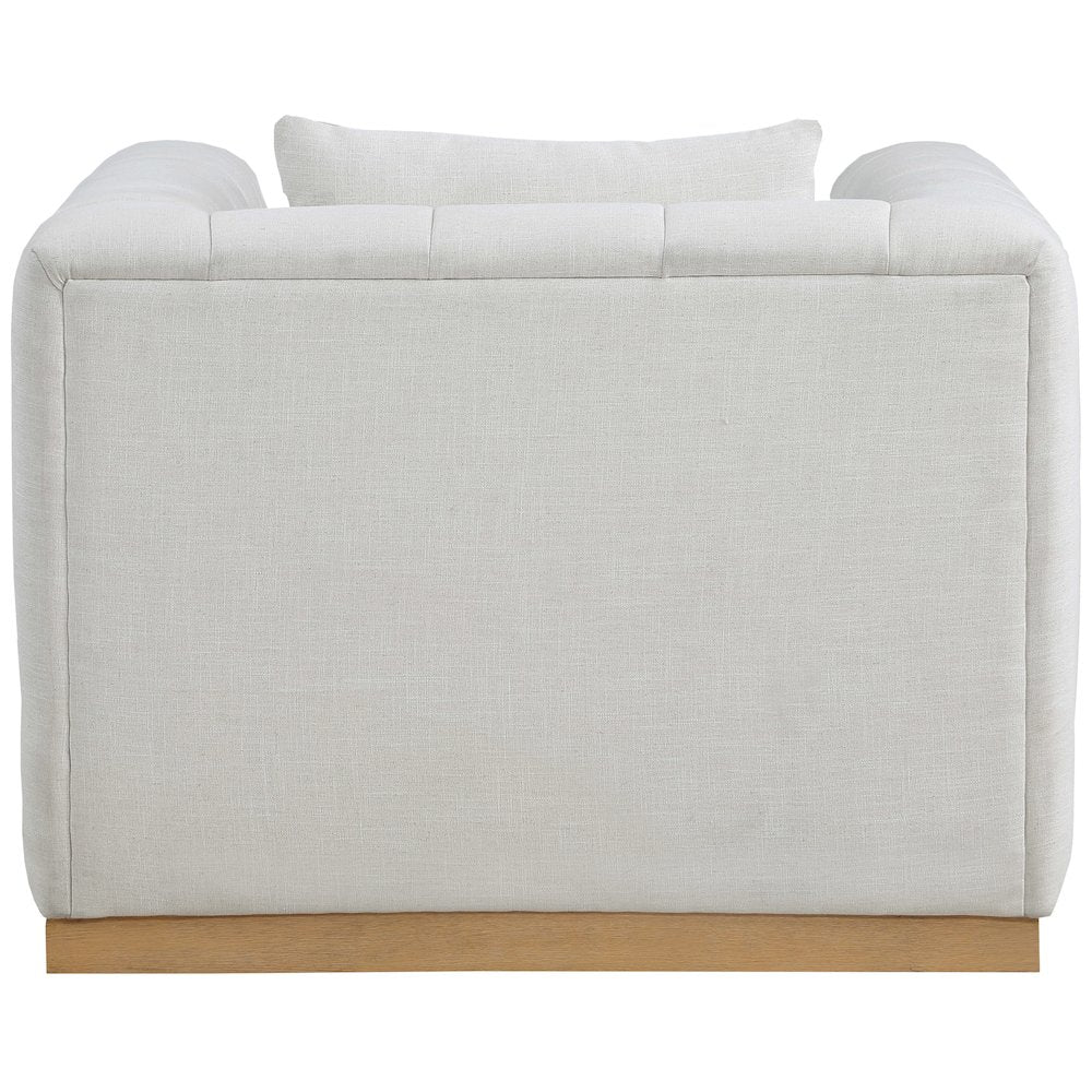 Lucia Cream Linen Textured Fabric Chair