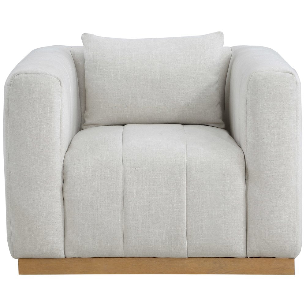 Lucia Cream Linen Textured Fabric Chair