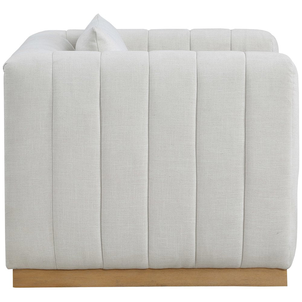 Lucia Cream Linen Textured Fabric Chair