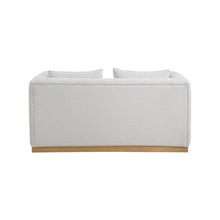 Lucia Cream Linen Textured Fabric Loveseat