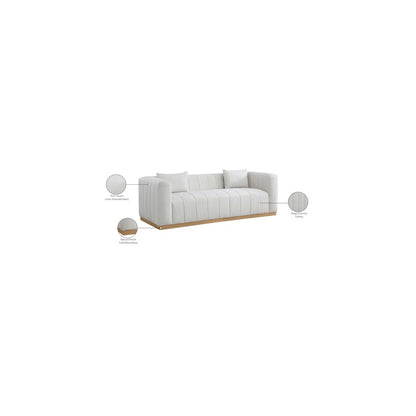 Lucia Cream Linen Textured Fabric Sofa