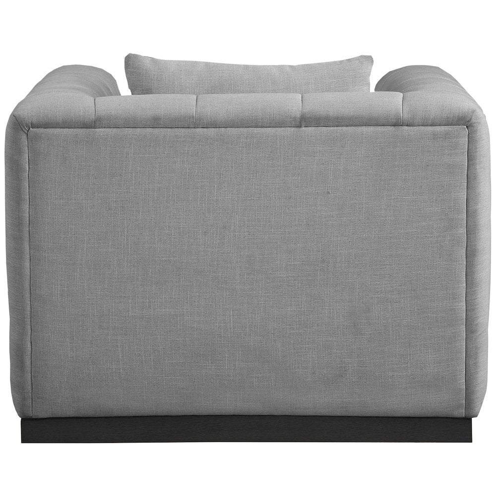 Lucia Grey Linen Textured Fabric Chair