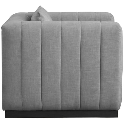 Lucia Grey Linen Textured Fabric Chair