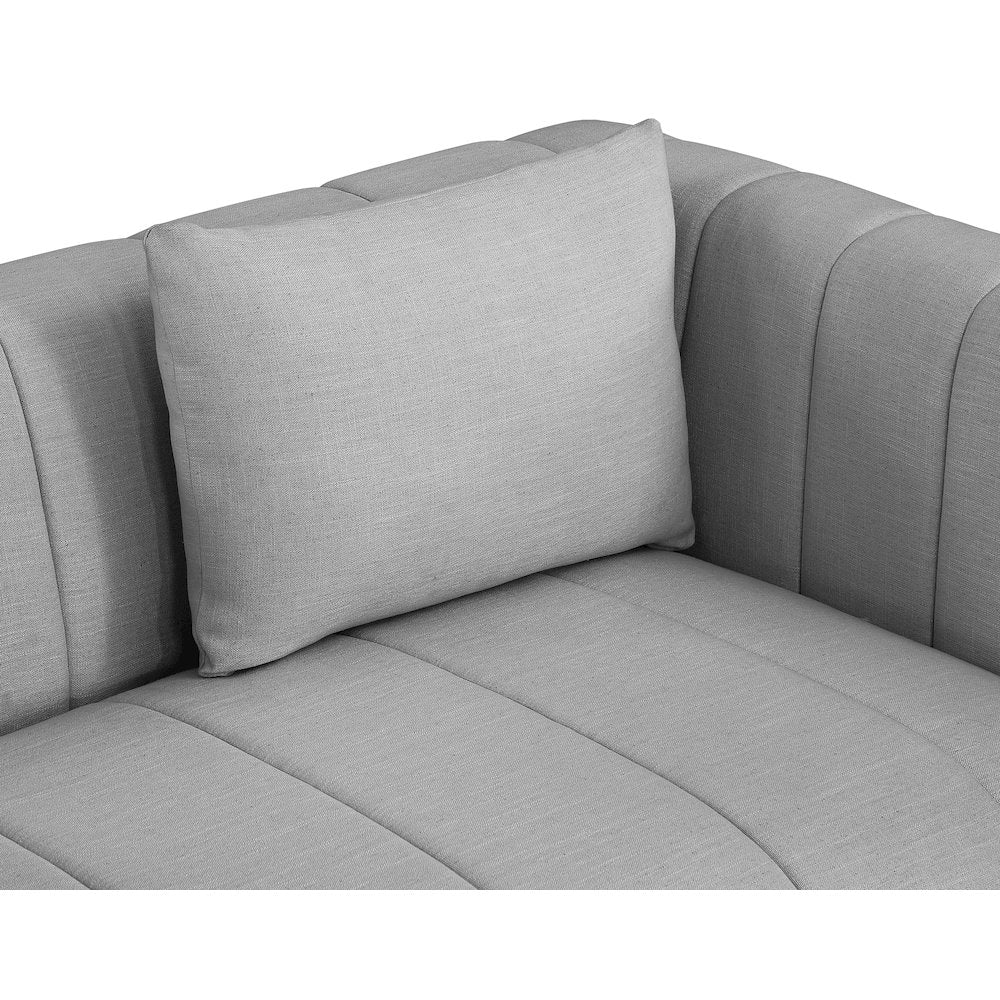 Lucia Grey Linen Textured Fabric Chair