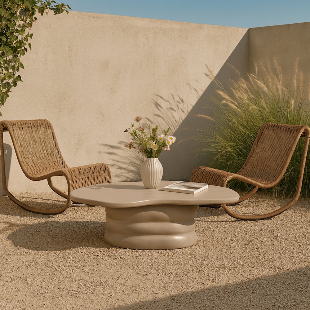 Branna Taupe Concrete Indoor/Outdoor Coffee Table