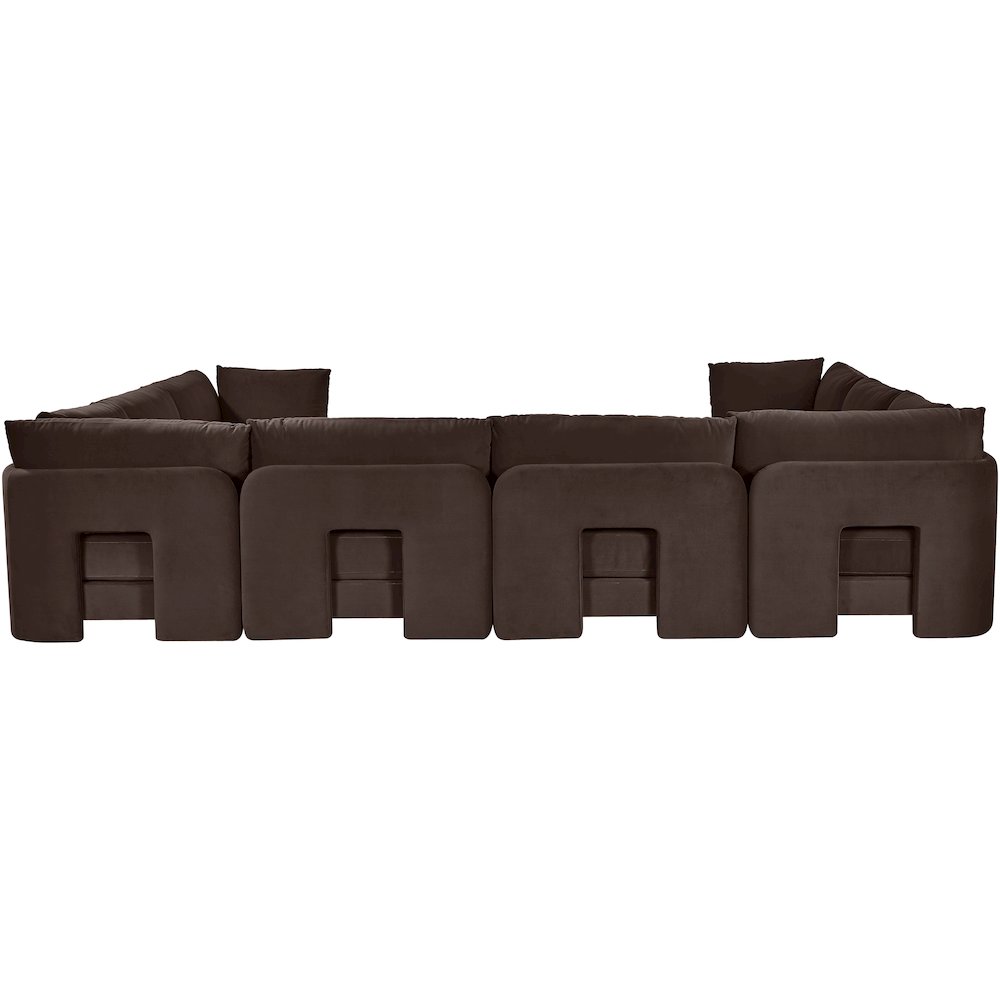 Hammond 148" Brown Velvet Performance Fabric 8pc. U-Shaped Sectional