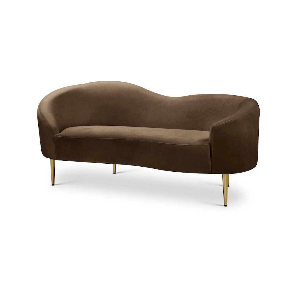 Ritz Brown Velvet Loveseat