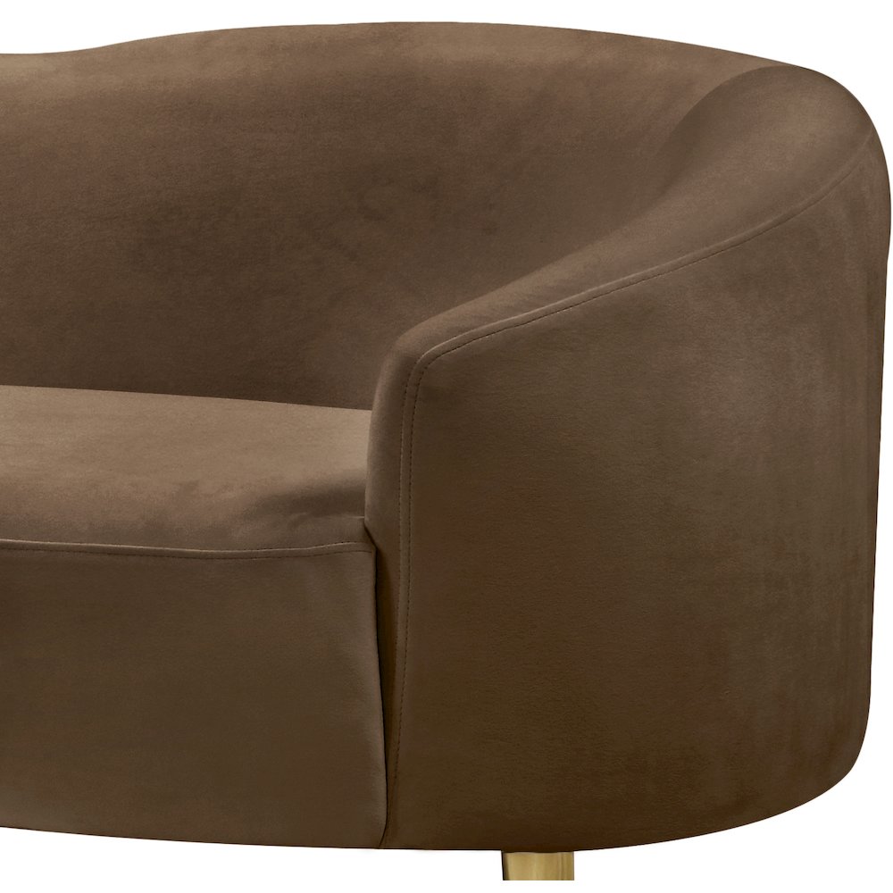 Ritz Brown Velvet Loveseat