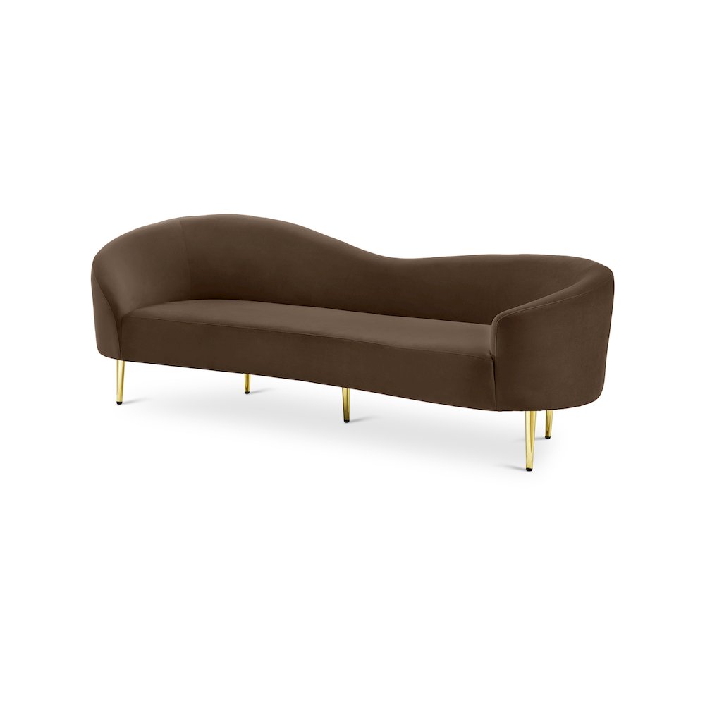 Ritz Brown Velvet Sofa