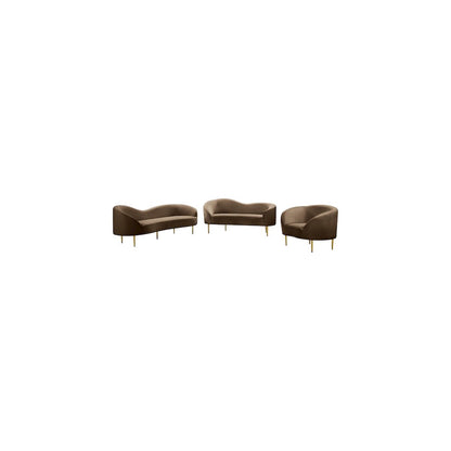 Ritz Brown Velvet Sofa