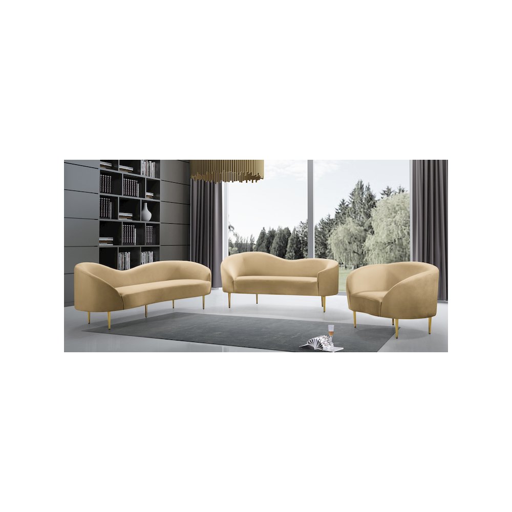 Ritz Camel Velvet Chair